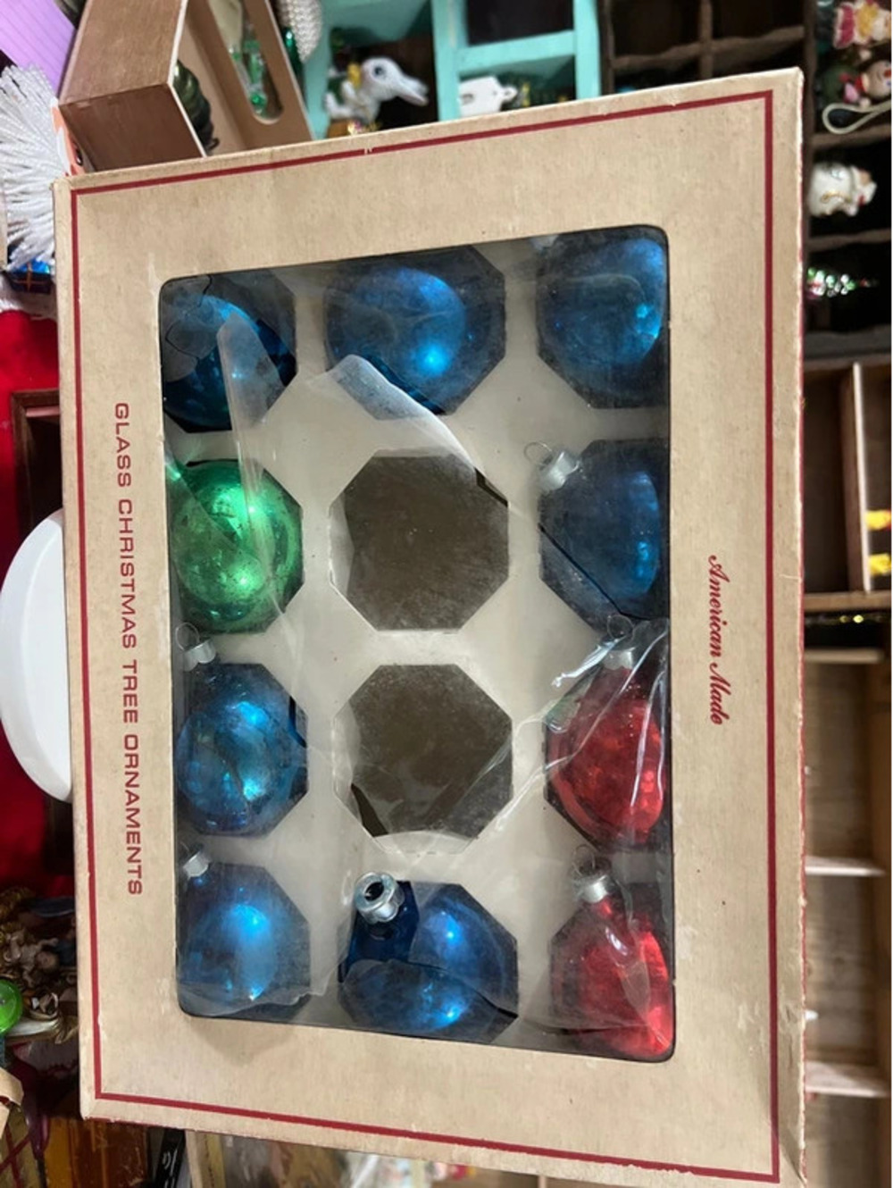 American made glass Christmas Ornaments, Sears Roebuck